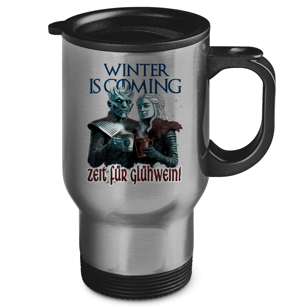 Winter is coming - Zeit für Glühwein - Edelstahl-Thermobecher Silver One size
