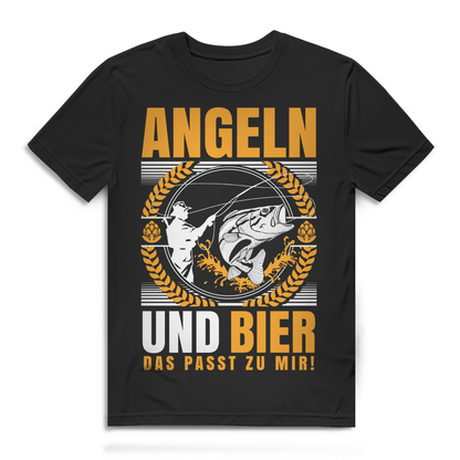 Lustiges Bier Angler T-Shirt für Männer – Angeln und Bier Spruch Motiv
