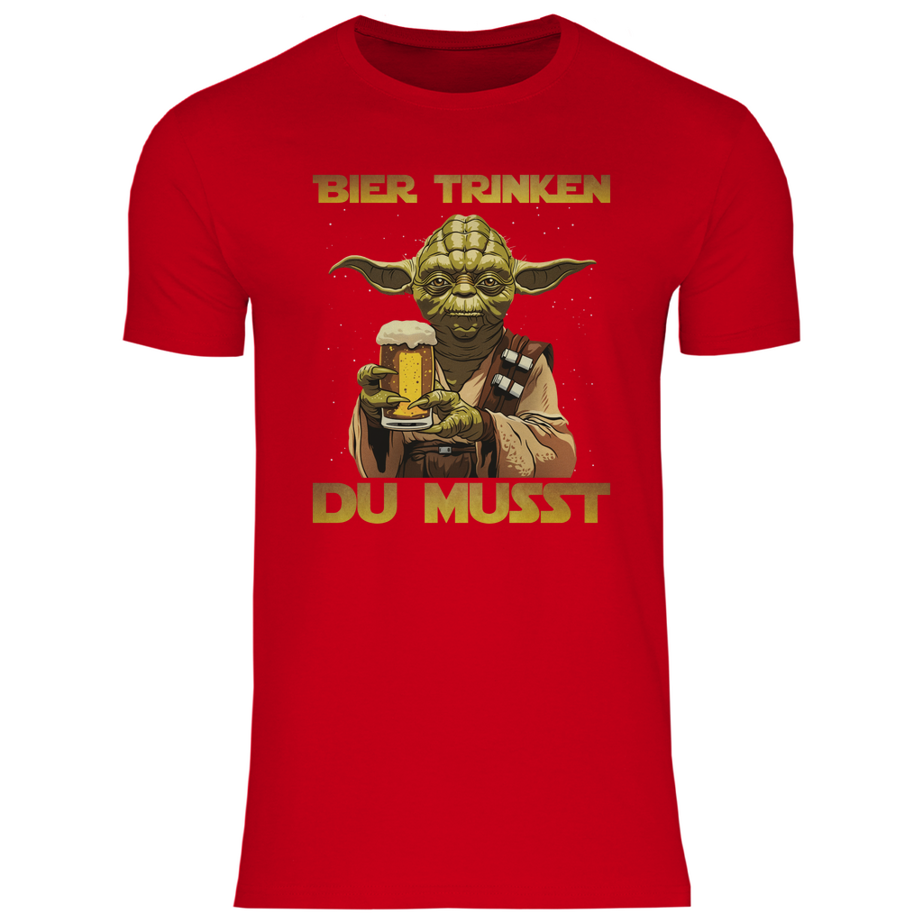 Bier trinken du musst - Yoda Star Wars - Herren Shirt