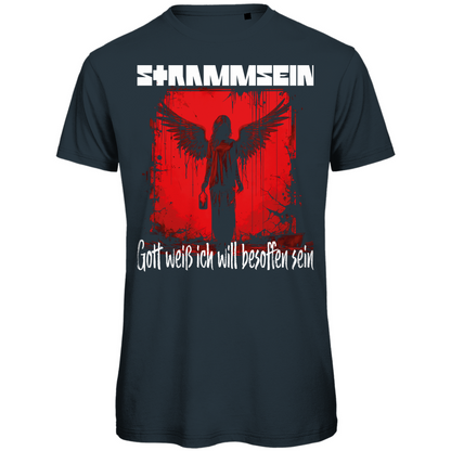 Strammsein Gott weiß ich will besoffen sein - Herren Premium Bio T-Shirt Dark Grey Solid