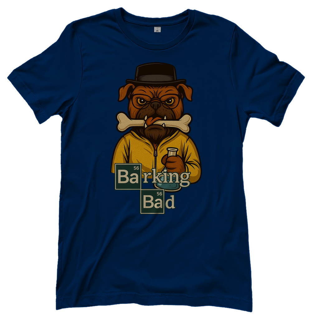 Breaking Bad Barking Bad Dog Hunde - Damen T-Shirt Navy