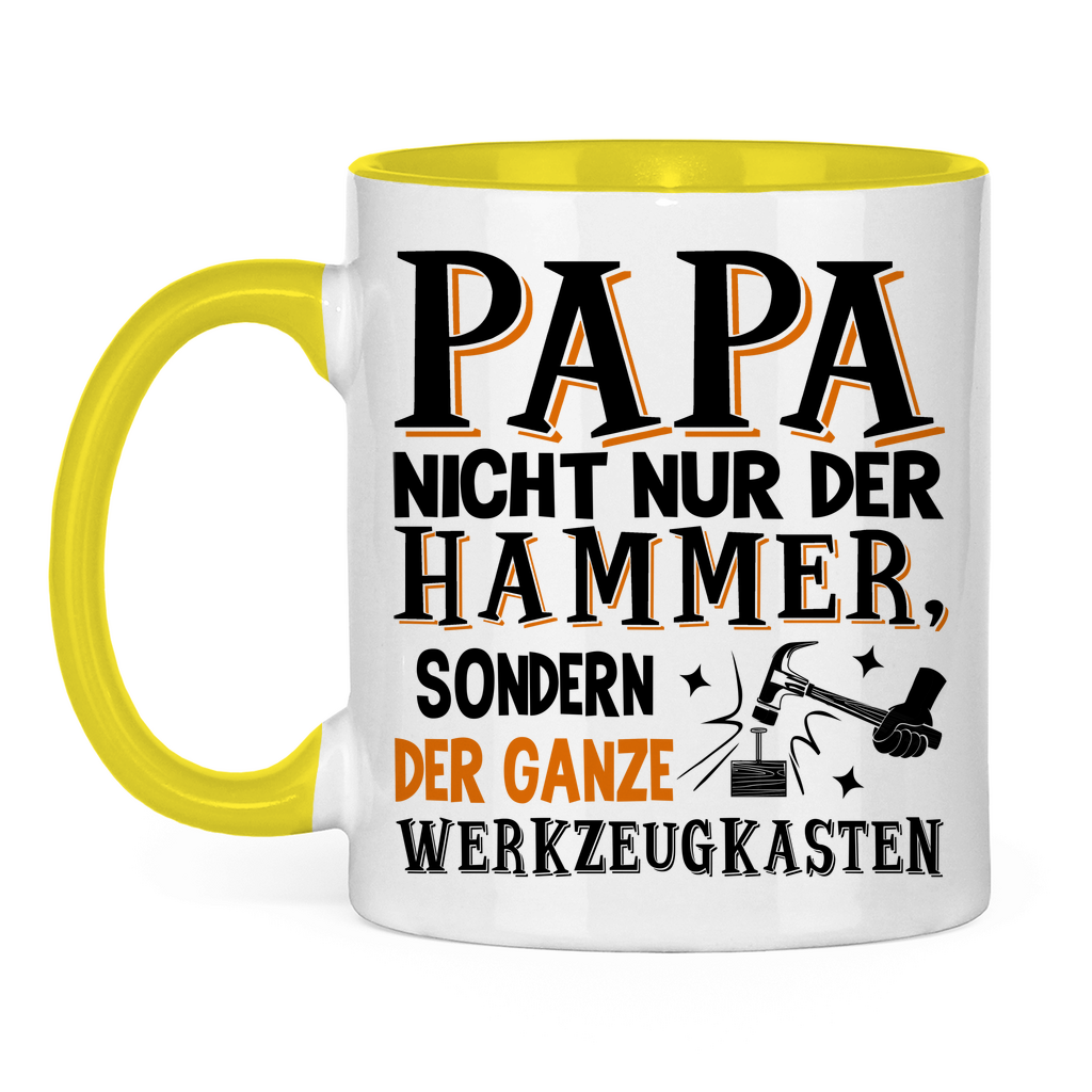 Papa nicht nur der Hammer sondern der ganze Werkzeugkasten - Tasse zweifarbig Yellow