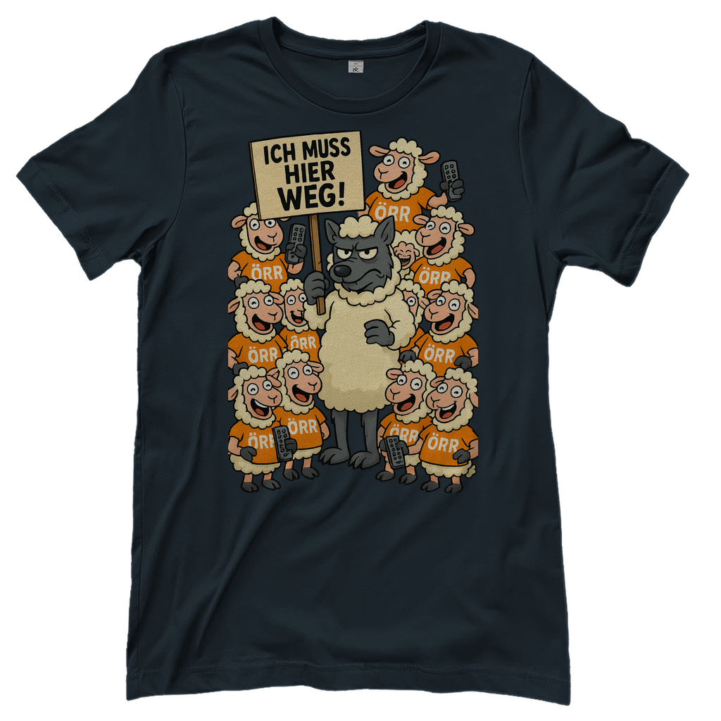Wolf unter Schlafschafen ich muss hier weg - Damen T-Shirt Dark Grey Solid