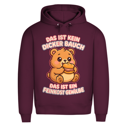 Herren Premium Bio Hoodie Das Ist Kein Dicker Bauch Das Ist Ein Feinkost Gewölbe Teddybär Burgundy