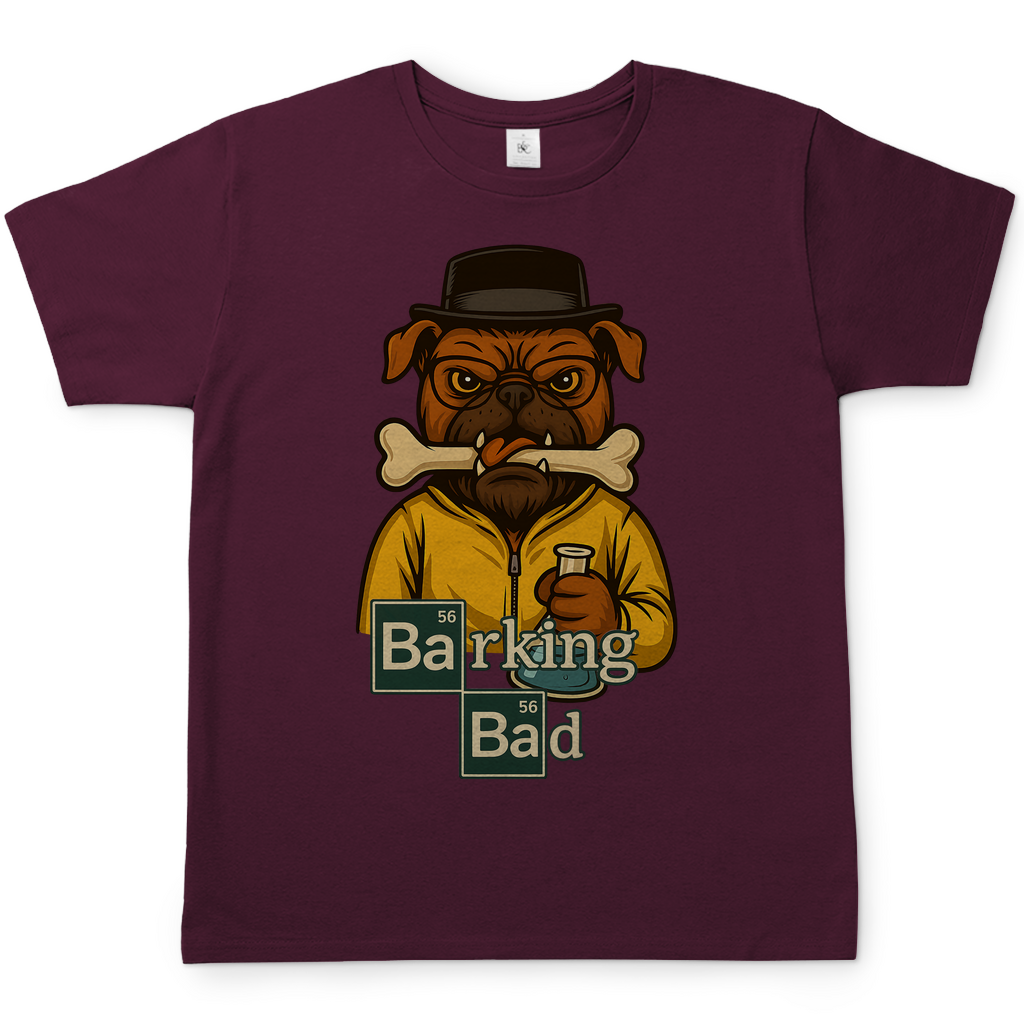 Breaking Bad Barking Bad Dog Hunde - Herren T-Shirt Burgundy