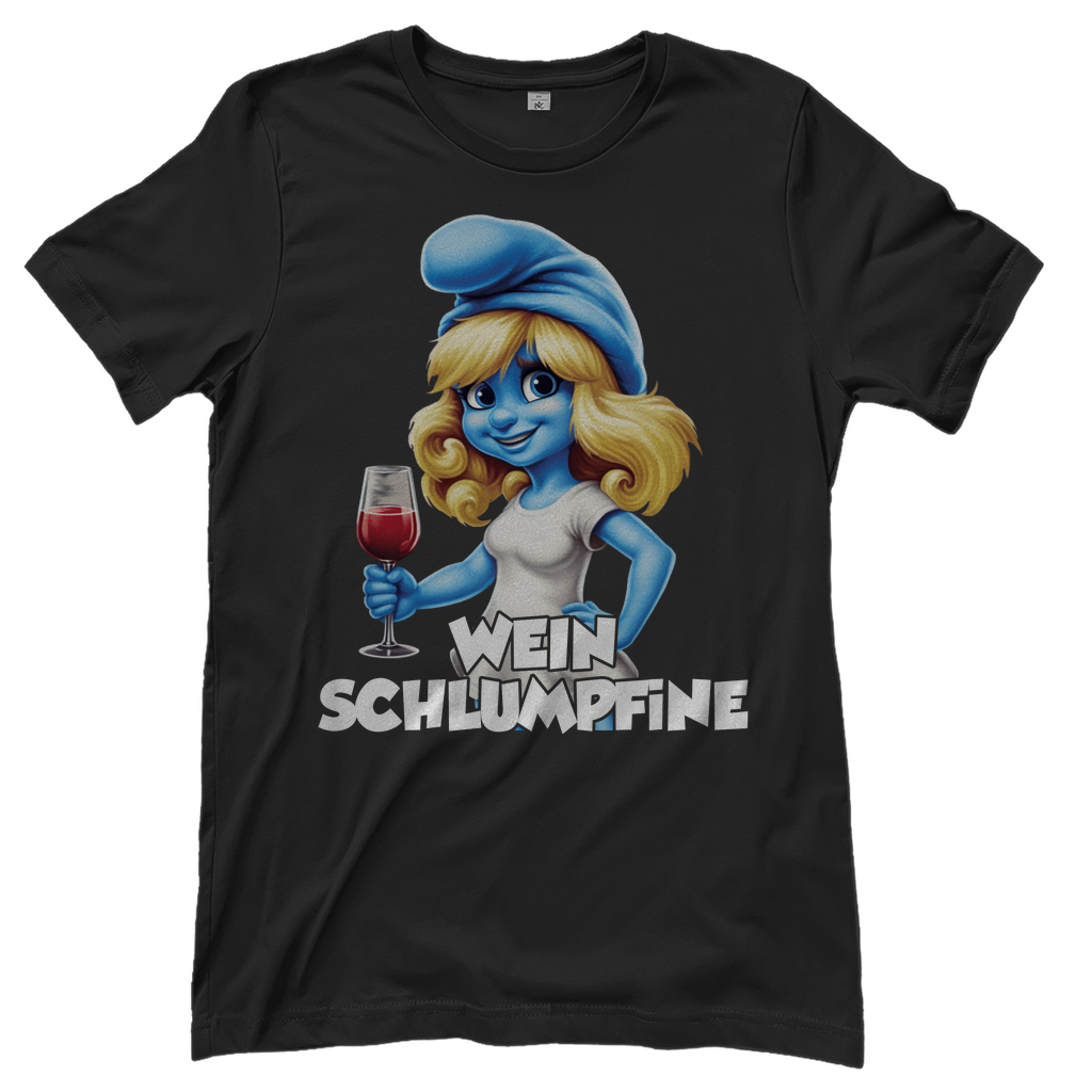 Wein Schlumpfine Grafik - Damenshirt Black
