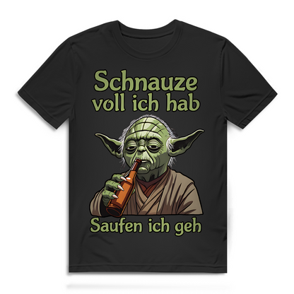 Herren Premium Bio T-Shirt Yoda Schnauze Voll Ich Hab Saufen Ich Geh Black