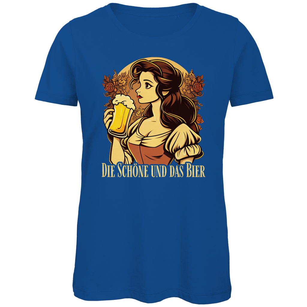 Die Schöne und das Bier Belle - Damen Premium Bio T-Shirt Royal Blue