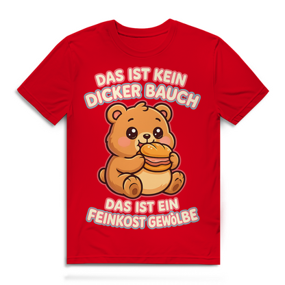 Herren Premium Bio T-Shirt Das Ist Kein Dicker Bauch Das Ist Ein Feinkost Gewölbe Teddybär Red