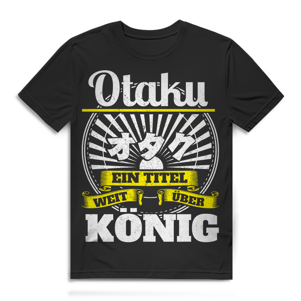 Otaku – Ein Titel weit über König Herren T‑Shirt Anime Fan Premium Bio Shirt Black