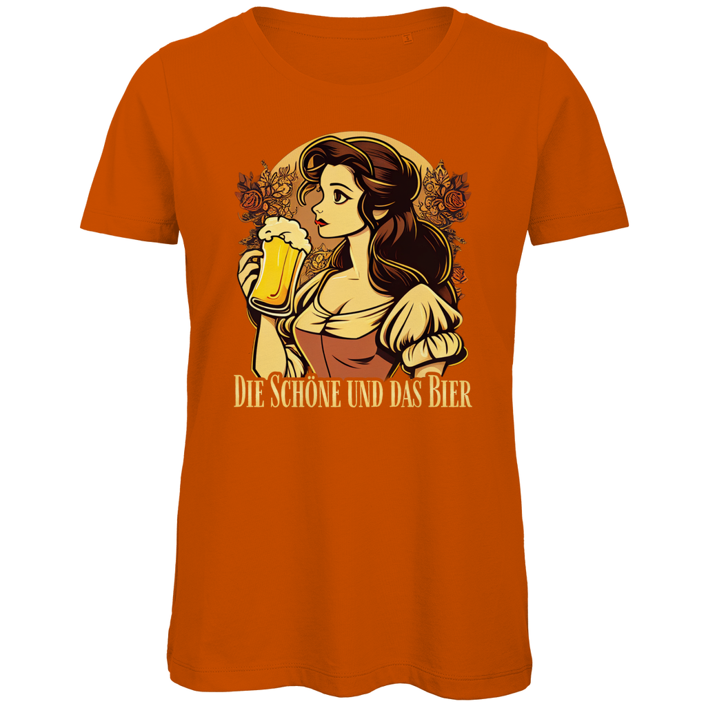 Die Schöne und das Bier Belle - Damen Premium Bio T-Shirt Urban Orange