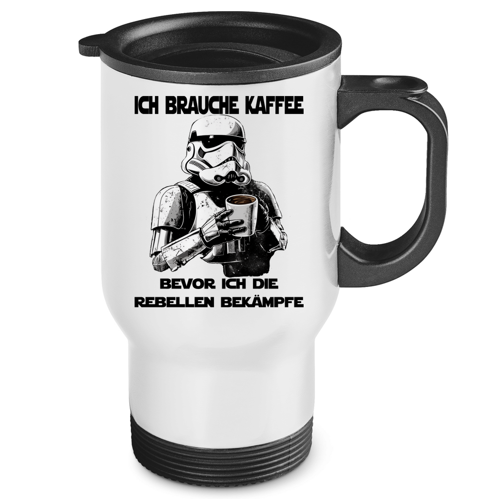 Ich brauche Kaffee bevor ich die Rebellen bekämpfe - Edelstahl-Thermobecher