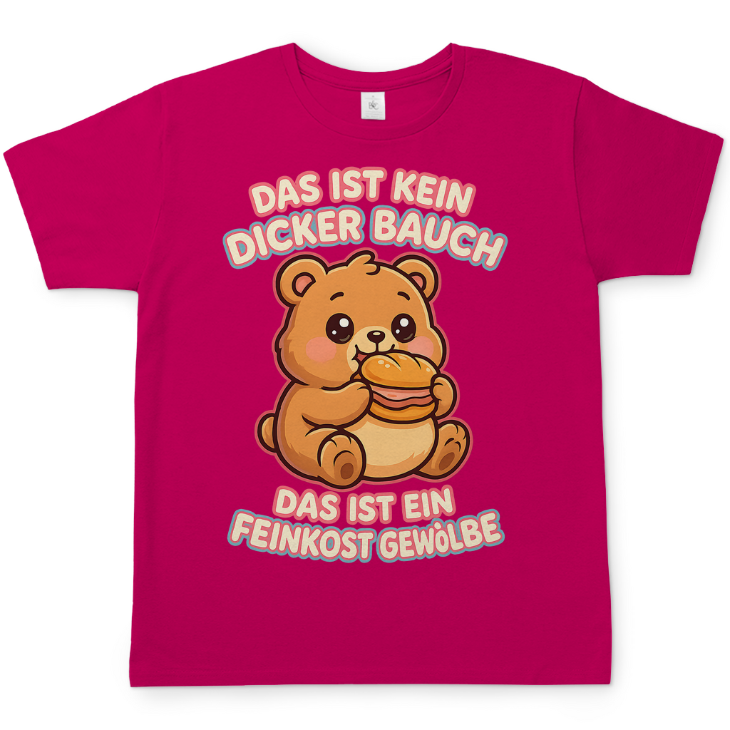 Herren T-Shirt Das Ist Kein Dicker Bauch Das Ist Ein Feinkost Gewölbe Teddybär