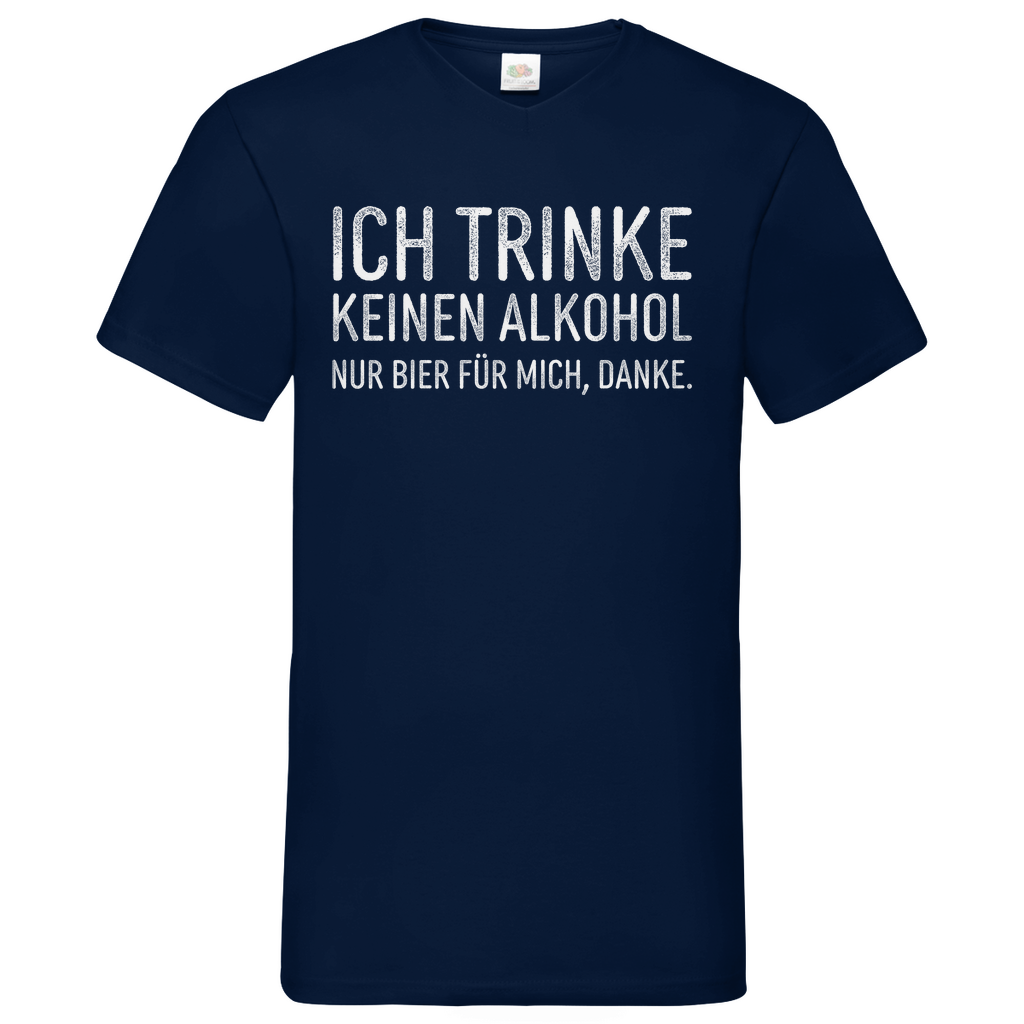 Ich trinke keinen Alkohol nur Bier für mich danke - Herren V-Neck Shirt Navy
