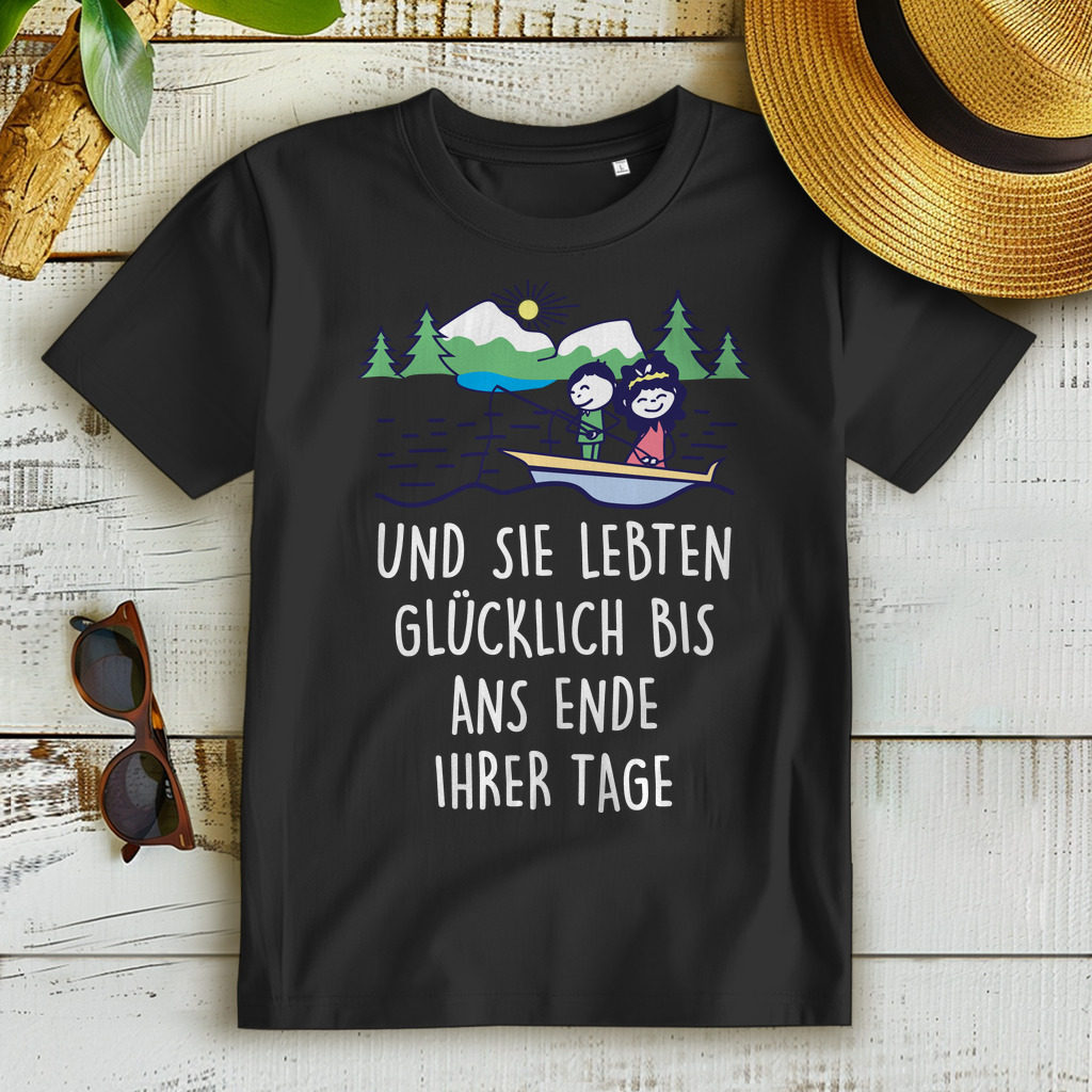 Romantisches T-Shirt für Anglerinnen – Liebe &amp; Natur Design mit Spruch