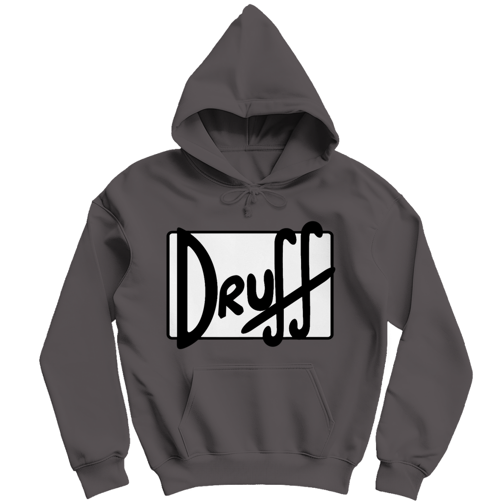 Herren Hoodie druﬀ – Bold Retro Logo Design im Cartoon-Style Charcoal (Heather)