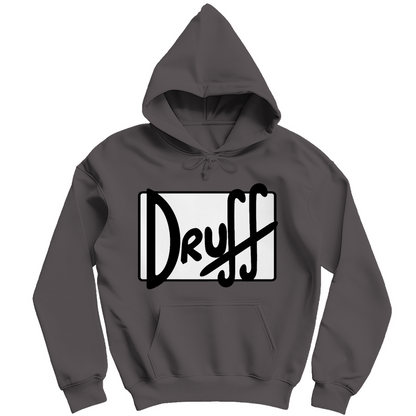 Herren Hoodie druﬀ – Bold Retro Logo Design im Cartoon-Style Charcoal (Heather)