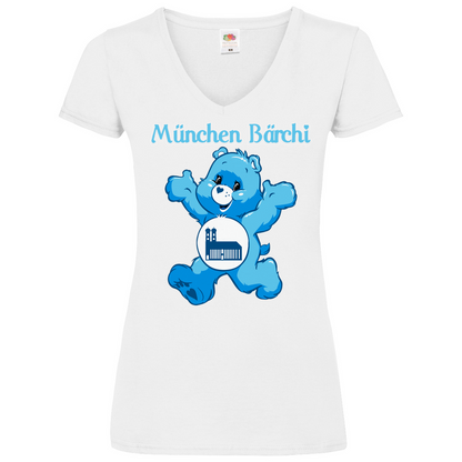 München Bärchi - Glücksbärchi - V-Neck Damenshirt White
