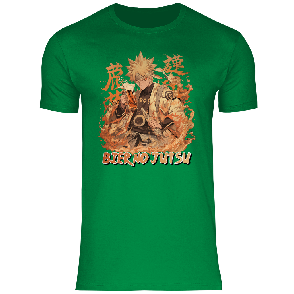 Naruto Bier no Jutsu - Herren Shirt Kelly Green