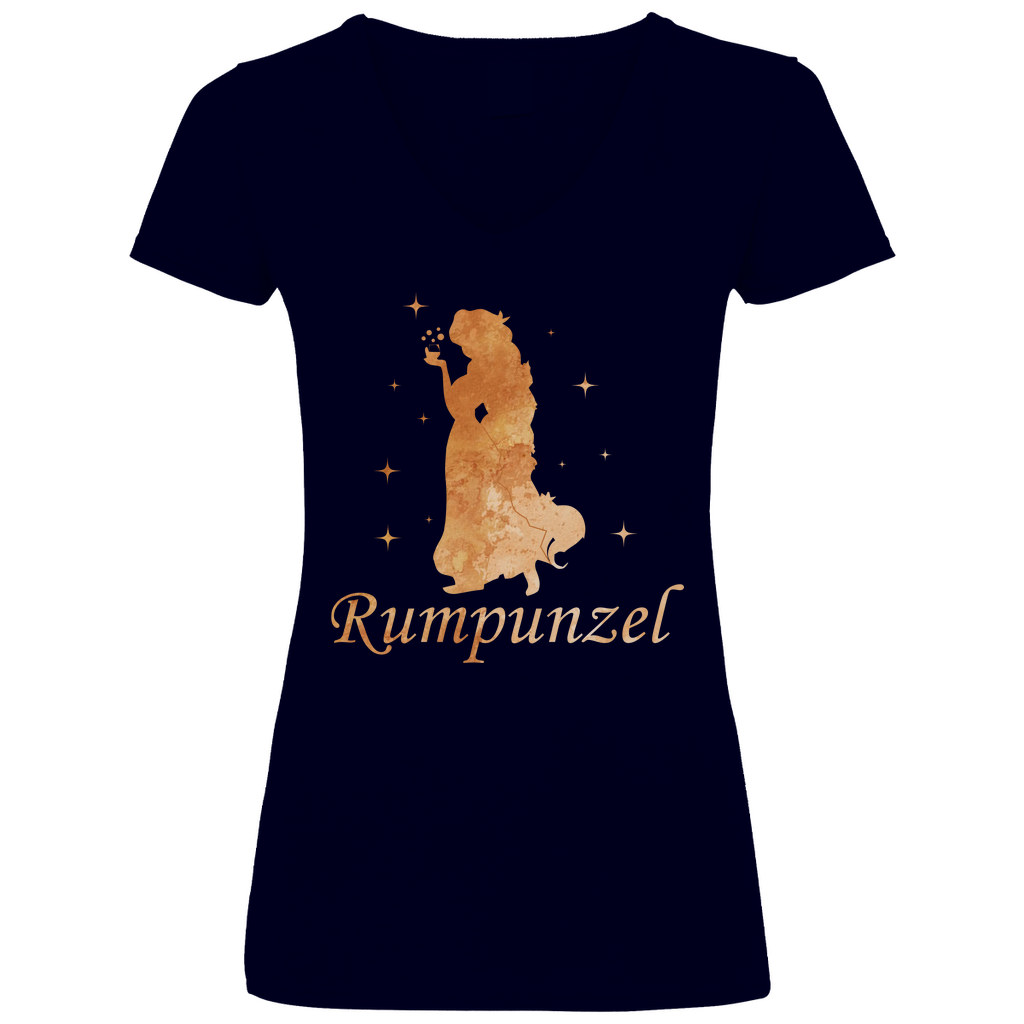 Rumpunzel - Prinzessin Aquarell - V-Neck Damenshirt