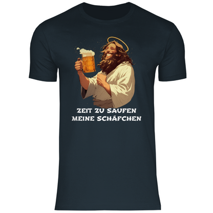 Zeit zu saufen meine Schäfchen - Herren Shirt Dark Grey Solid