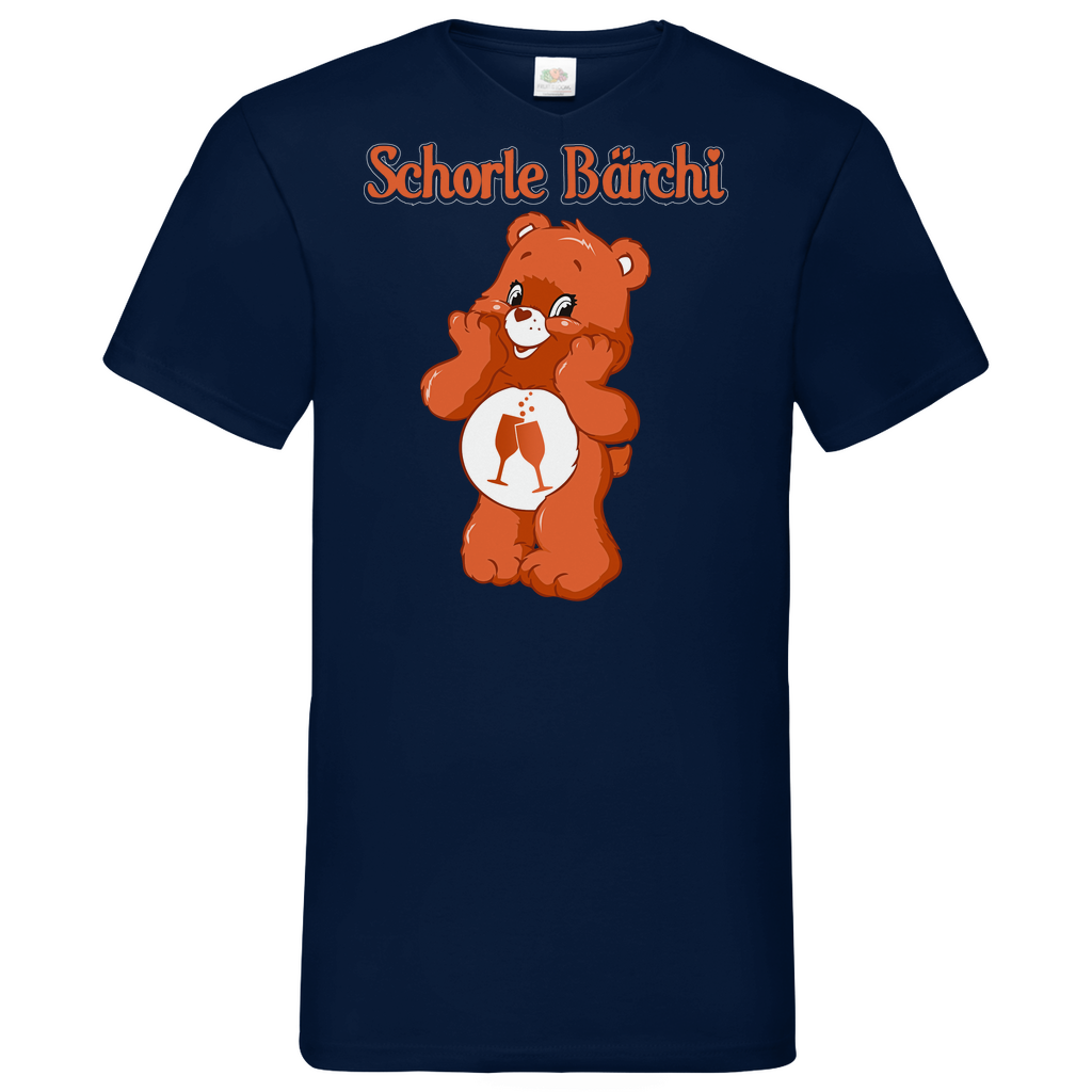 Schorle Bärchi - Glücksbärchi - Herren V-Neck Shirt Navy
