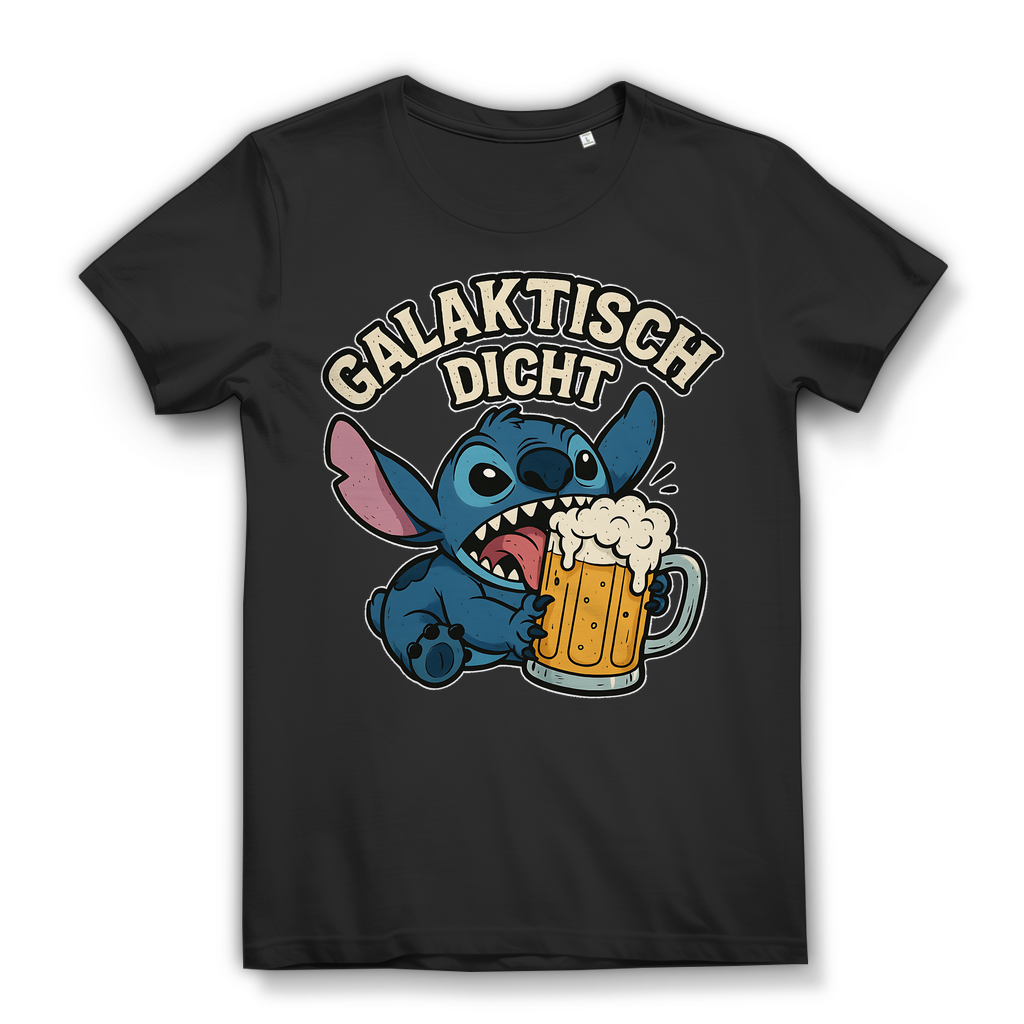 Stitch Galaktisch Dicht Bier Alien - Damen Premium Bio T-Shirt Black