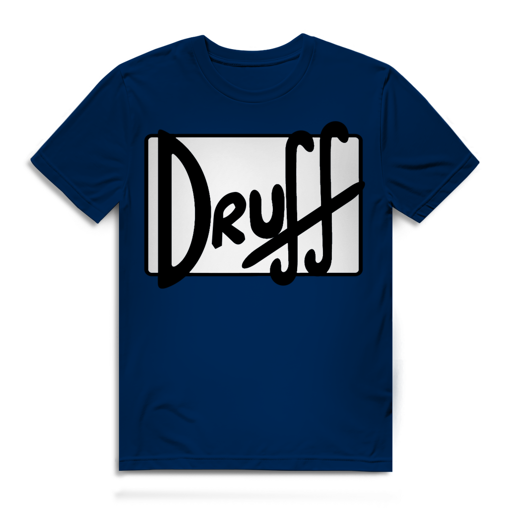 Herren Premium Bio T-Shirt druﬀ – Bold Retro Logo Design im Cartoon-Style Navy