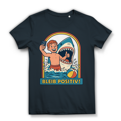 Bleib Positiv Hai Selfie Retro - Damen Premium Bio T-Shirt