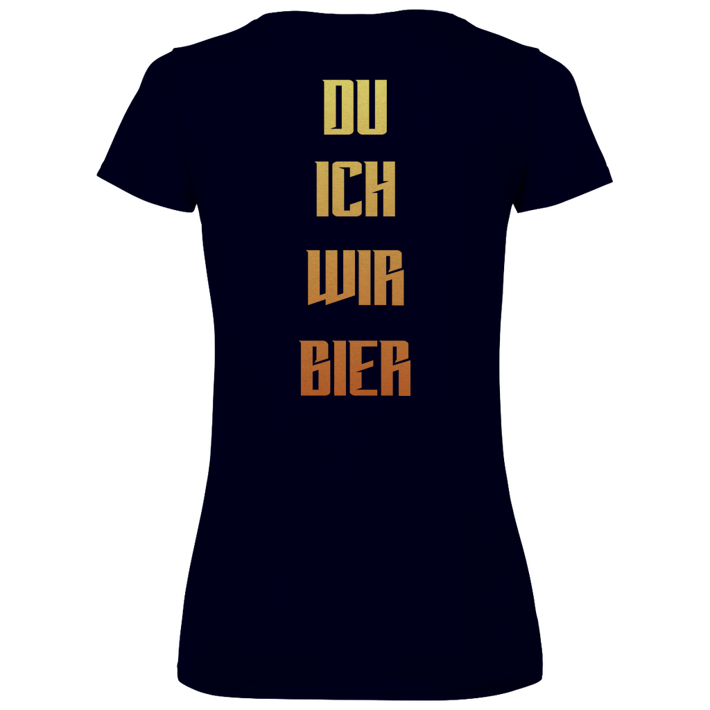 Strammsein Du Ich Wir Bier - V-Neck Damenshirt