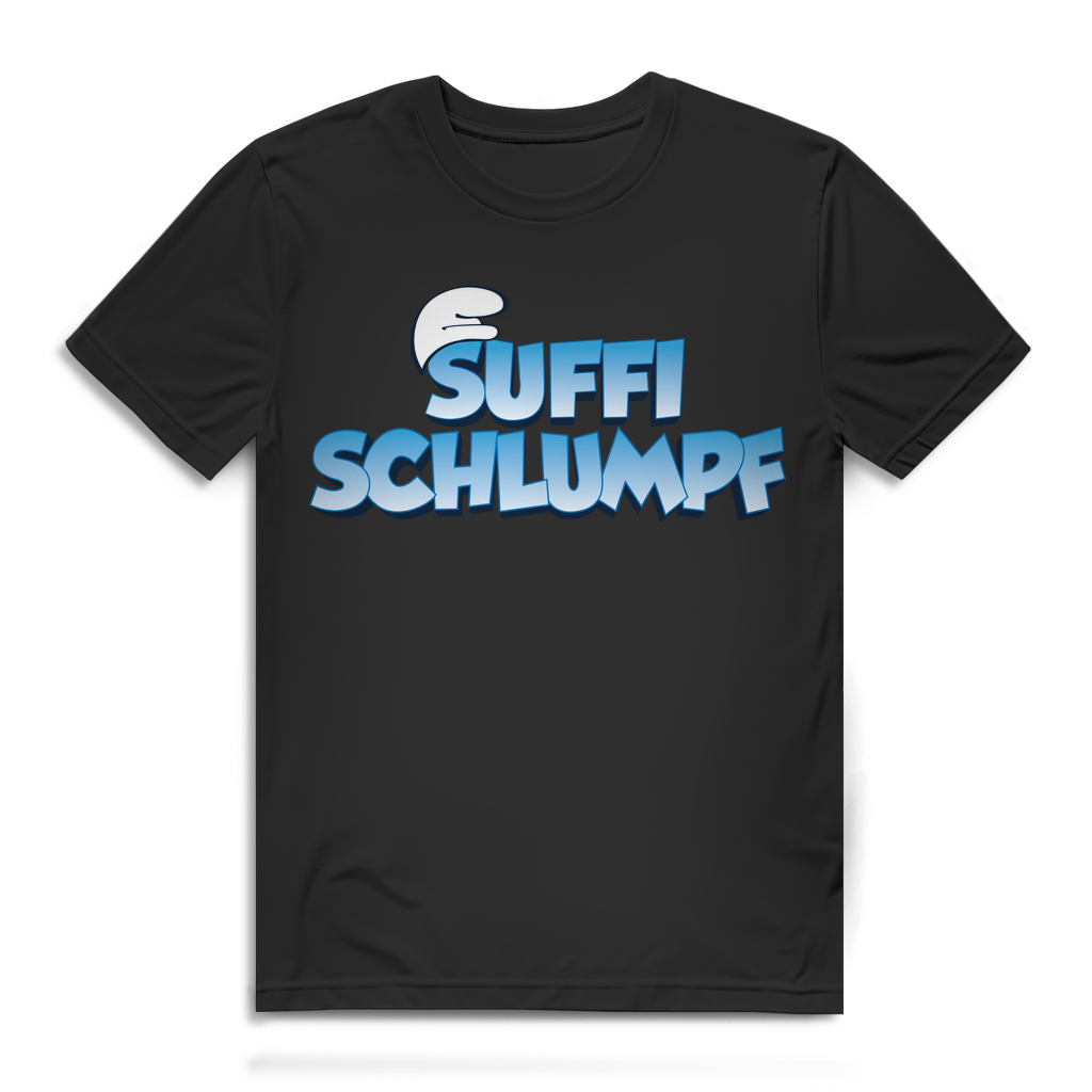 Suffi Schlumpf Herren Shirt – Lustiges Saufshirt mit Comic Design für Männer Black