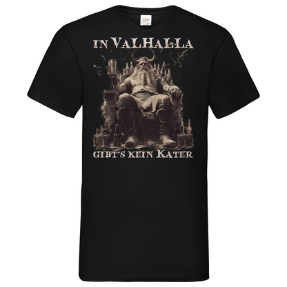 In Valhalla gibt´s kein Kater - Herren V-Neck Shirt Black