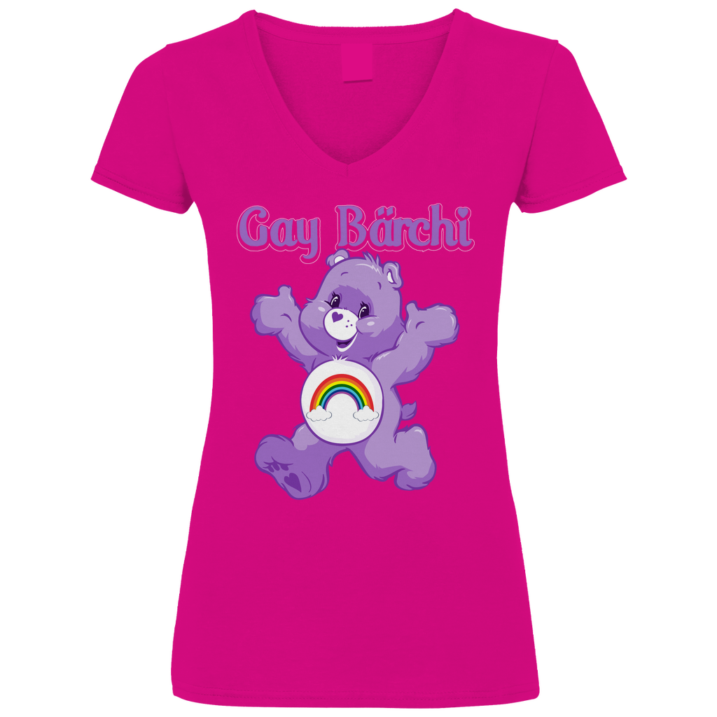 Gay Bärchi - Glücksbärchi - V-Neck Damenshirt