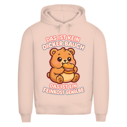 Herren Premium Bio Hoodie Das Ist Kein Dicker Bauch Das Ist Ein Feinkost Gewölbe Teddybär Soft Rose