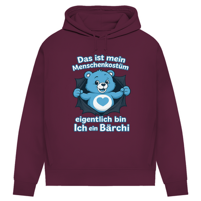 Damen Premium Bio Hoodie Menschenkostüm eigentlich bin ich ein Bärchi Burgundy