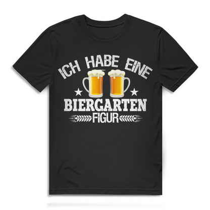 Herren Baumwollshirt mit Witz Aufschrift Biergarten Figur – Geschenk Bierfans