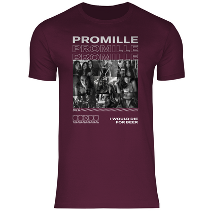 Promille Bier i would die for beer - Herren Shirt Burgundy