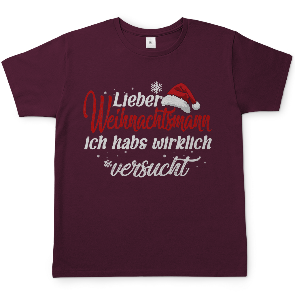 Lieber Weihnachtsmann Partnerlook - ich habs wirklich versucht - Herren Shirt Burgundy