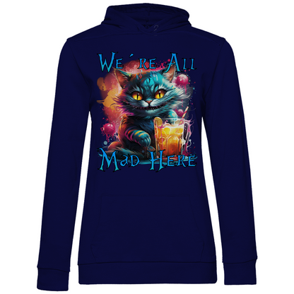 We´re All Mad Here Grinsekatze - Damen Hoodie Navy Blue