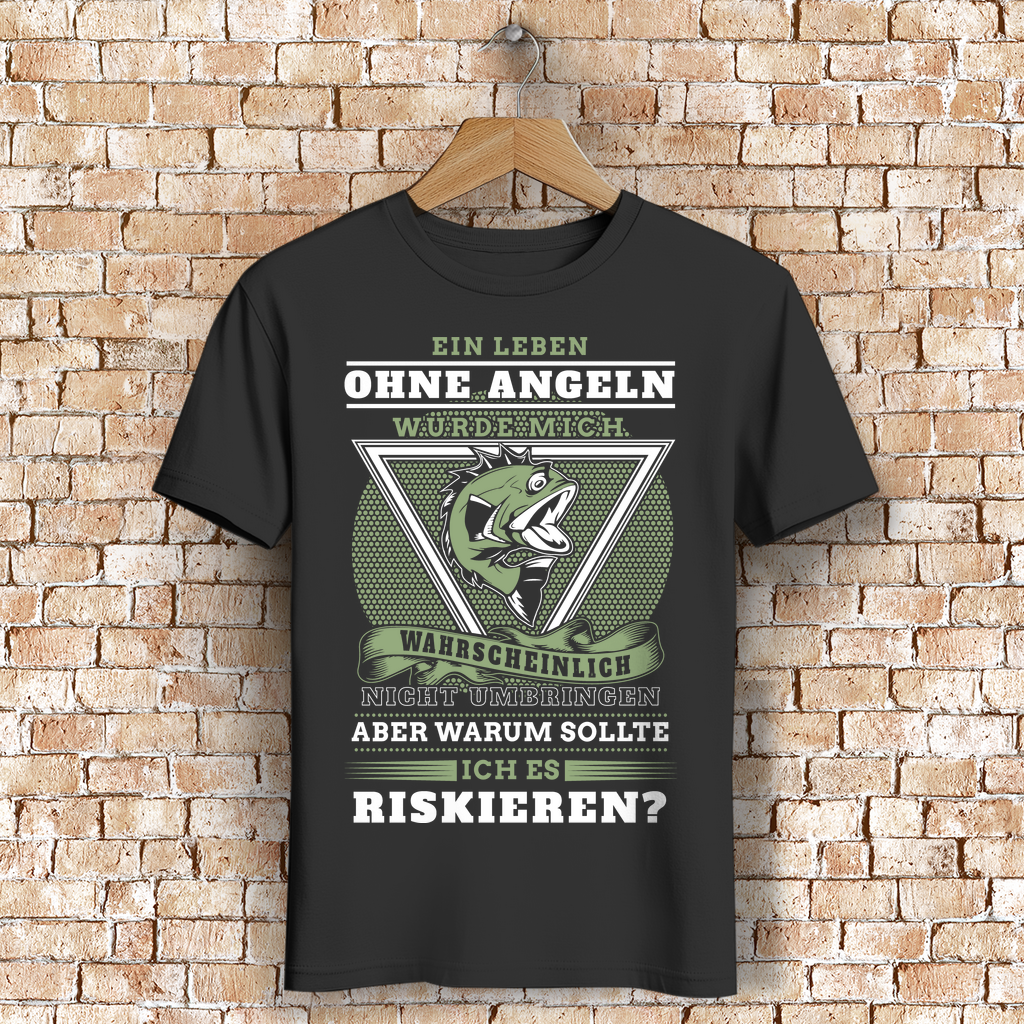 Ein Leben ohne Angeln? Niemals! Lustiges Angel T-Shirt für Männer – Bio-Baumwolle