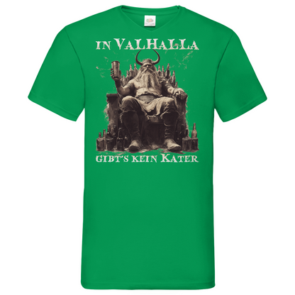 In Valhalla gibt´s kein Kater - Herren V-Neck Shirt Kelly Green