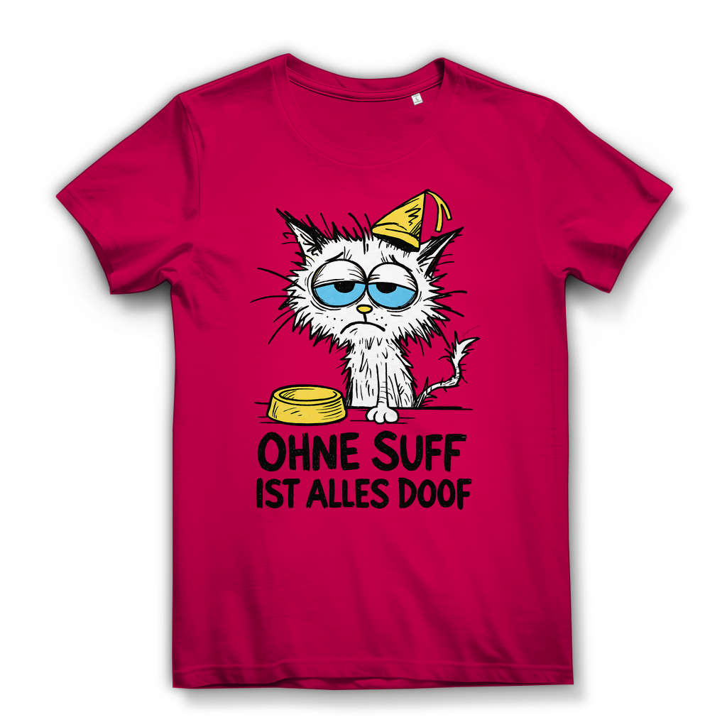 Suffkatze ohne Suff ist alles Doof - Damen Premium Bio T-Shirt Fuchsia