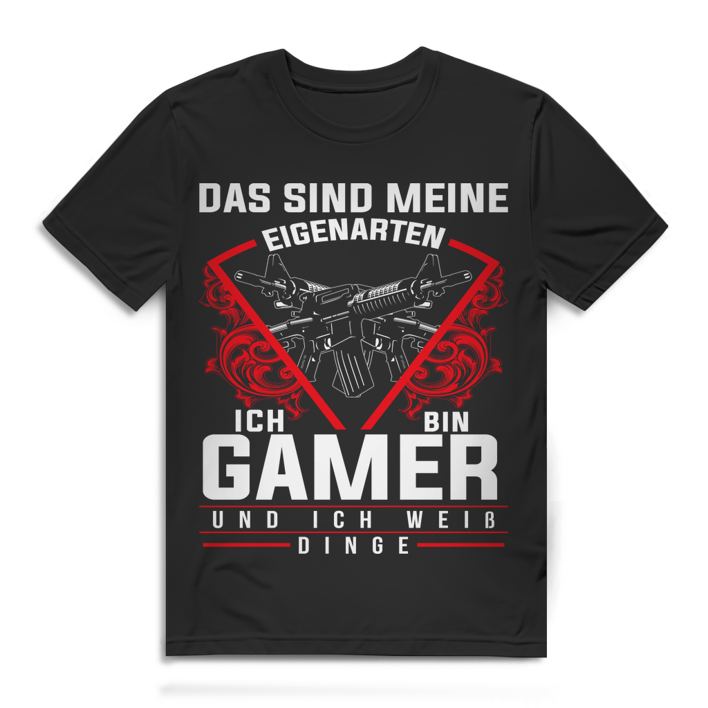 Gaming Lifestyle Shirt – Meine Eigenarten: Zocken &amp; Know-How – Herren T-Shirt Black