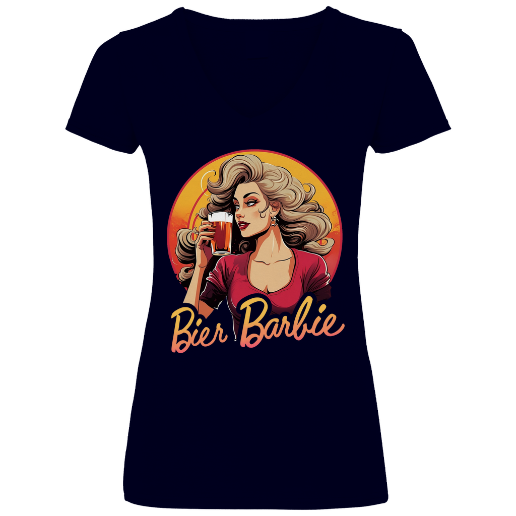 Bier Barbie - V-Neck Damenshirt
