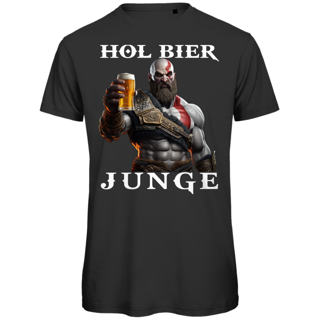 Kratos God of War hol Bier Junge - Herren Premium Bio T-Shirt Black