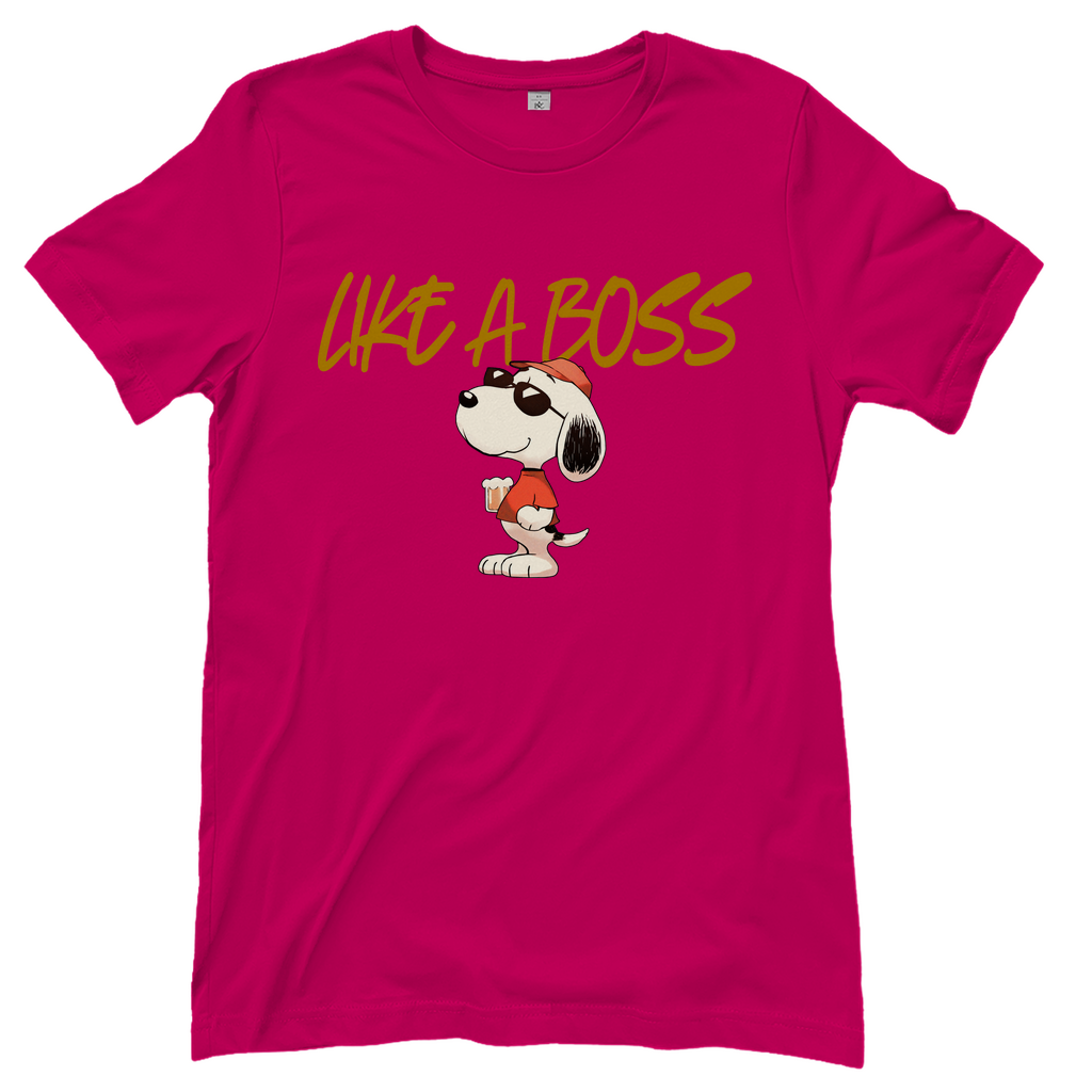 Peanuts Snoopy mit Bier Like a Boss - Damenshirt Sorbet