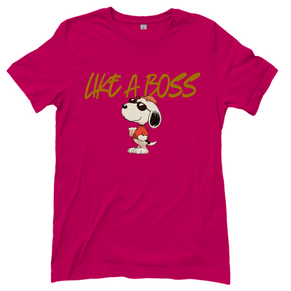 Peanuts Snoopy mit Bier Like a Boss - Damenshirt