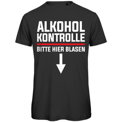 Alkohol Kontrolle bitte hier Blasen - Herren Premium Bio T-Shirt