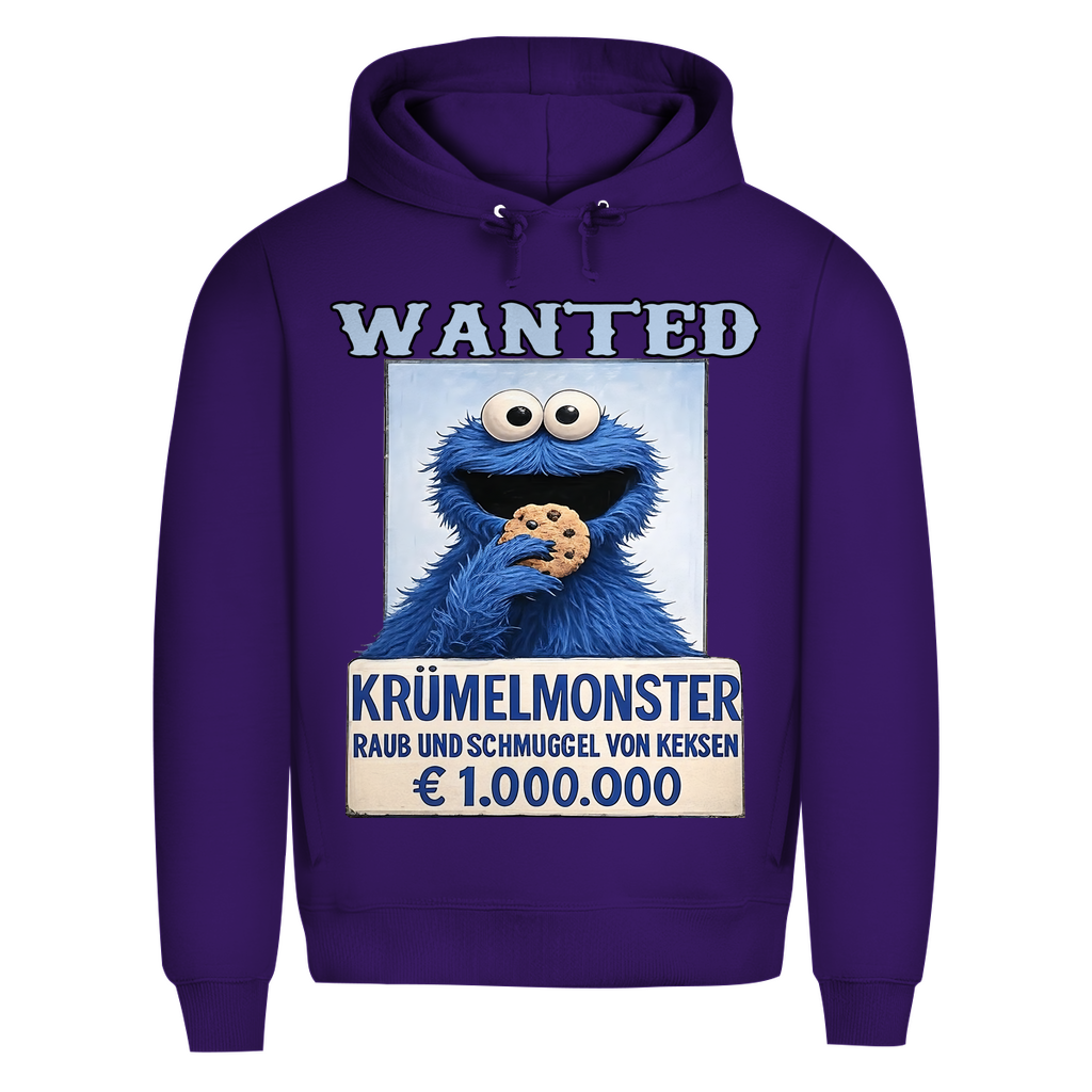 Wanted Krümelmonster Raub und Schmuggel von Keksen - Herren Premium Bio Hoodie Radiant Purple
