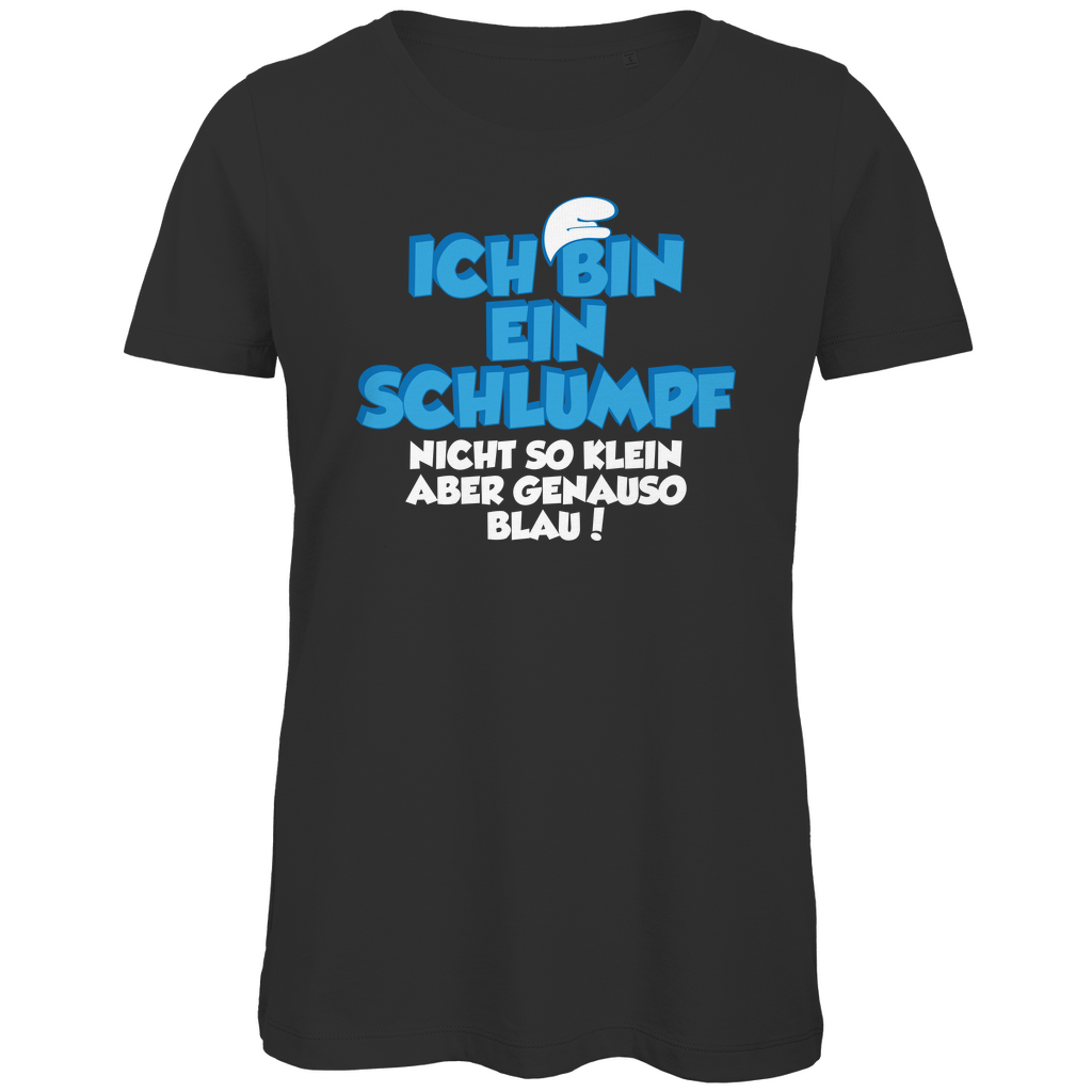 Ich bin ein Schlumpf nicht so klein aber genauso blau - Damen Premium Bio T-Shirt Black